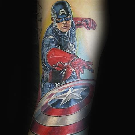 tatuajes del capitan america|70 Capitán América diseños de tatuajes para los hombres